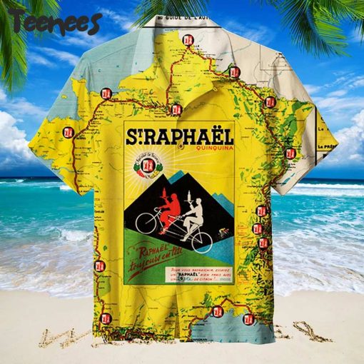 1938 Tour De France Map Poster Hawaiian Shirt