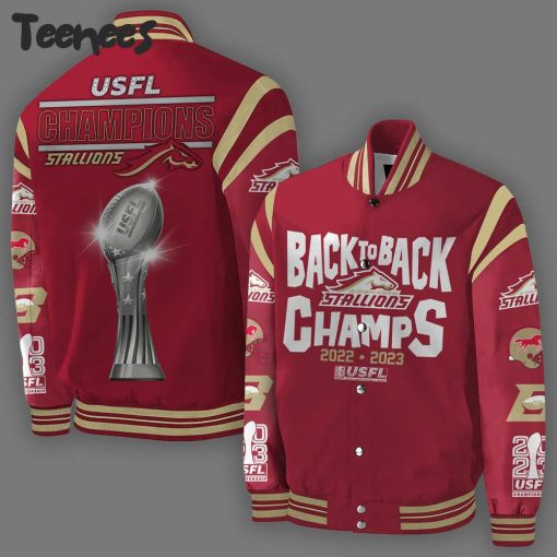 Birmingham Stallions USFL Champions Red Baseball Jacket