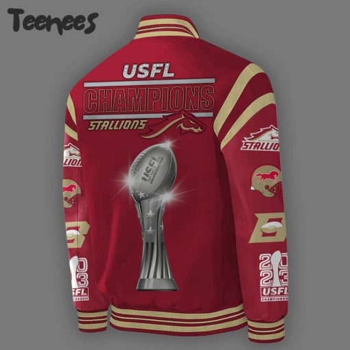 Birmingham Stallions USFL Champions Red Baseball Jacket