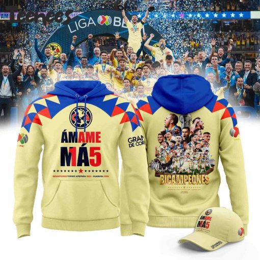 Club America Bicampeones 15 Yellow Hoodie