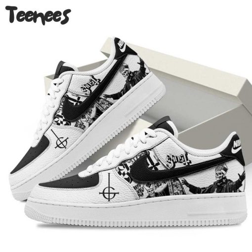 Ghost Band Black White Air Force 1 Sneaker