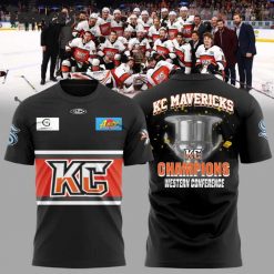 Kansas City Mavericks Western Conference Champions Black T-Shirt