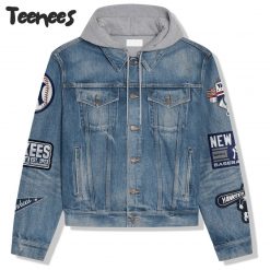 MLB New York Yankees Hooded Denim Jacket