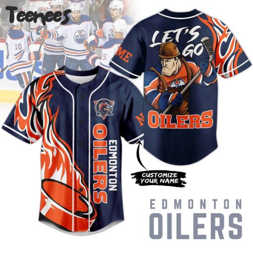 NHL Edmonton Oilers Lets Go Oilers Baseball Jersey