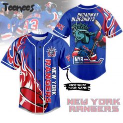 NHL New York Rangers Broadway Blueshirts Baseball Jersey