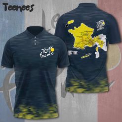 Tour de France 2024 Dark Blue Polo Shirt