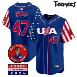 2024 Make American Great Again Blue Baseball Jersey