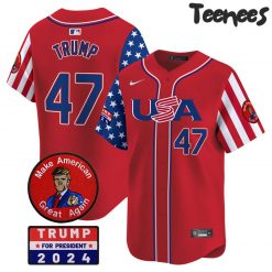 2024 Make American Great Again Red Baseball Jersey