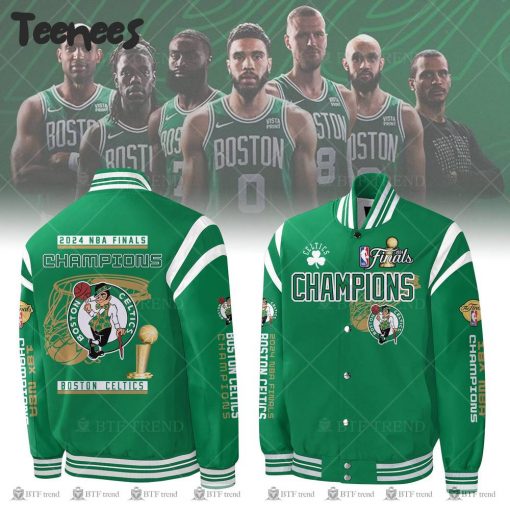 Boston Celtics 2024 Finals Champions Green Baseball Jacket