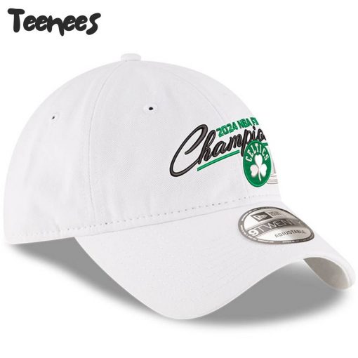 Boston Celtics 2024 Finals Champions Script Adjustable White Hat