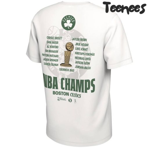 Boston Celtics 2024 NBA Finals Champions Celebration Roster White T-Shirt