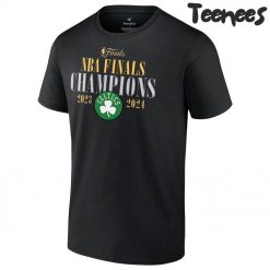 Boston Celtics 2024 NBA Finals Champions Fade Away Jumper Roster Signature Black T-Shirt