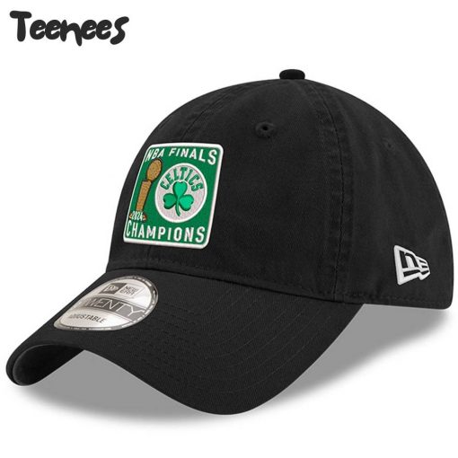 Boston Celtics Black 2024 Finals Champions Squared Up Adjustable Hat