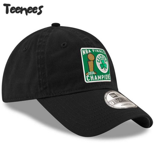 Boston Celtics Black 2024 Finals Champions Squared Up Adjustable Hat