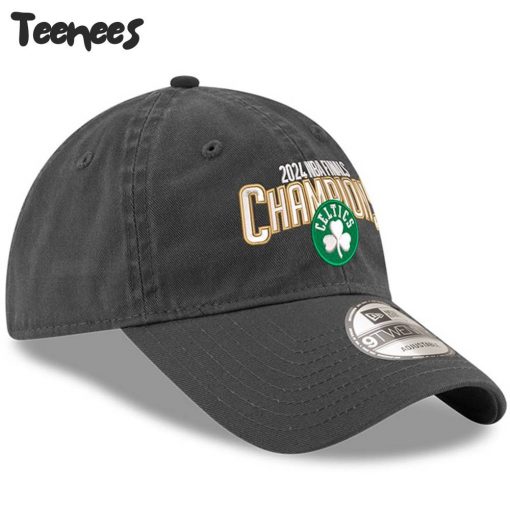 Boston Celtics Graphite 2024 NBA Finals Champions Arched Adjustable Hat