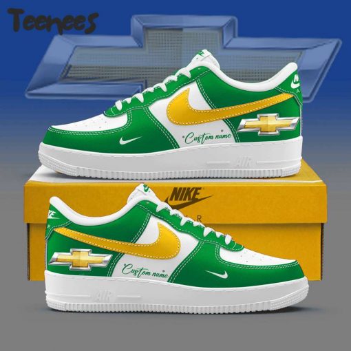 Chevrolet Custom Name Green Air Force 1 Shoes