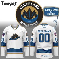 Cleveland Monsters Personalized White Hockey Jersey