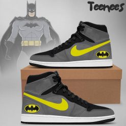 DC Batman Grey Yellow Air Jordan 1 Shoes