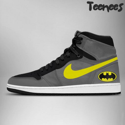 DC Batman Grey Yellow Air Jordan 1 Shoes