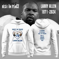 Dallas Cowboys Larry Allen Rest In Peace White Hoodie