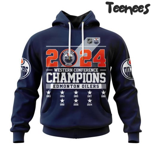 Edmonton Oilers 2024 Western Conference Champions Navy Hoodie