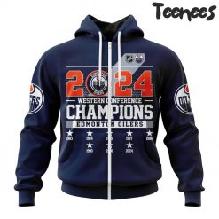 Edmonton Oilers 2024 Western Conference Champions Navy Hoodie