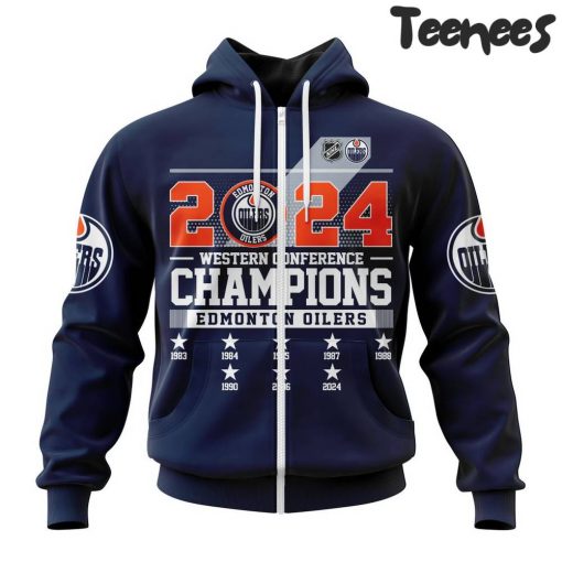 Edmonton Oilers 2024 Western Conference Champions Navy Hoodie