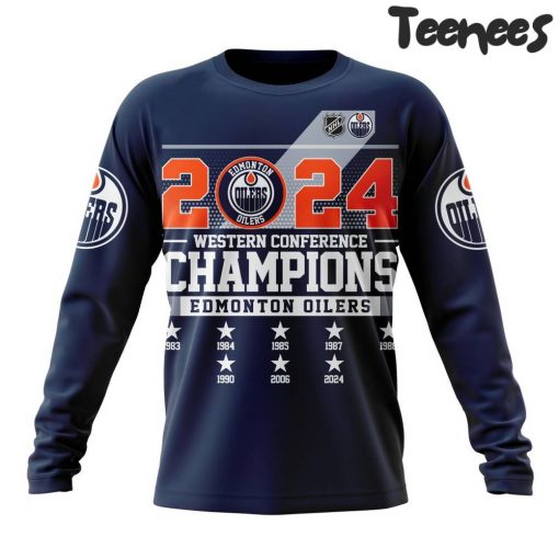 Edmonton Oilers 2024 Western Conference Champions Navy Hoodie