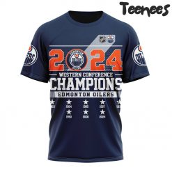 Edmonton Oilers 2024 Western Conference Champions Navy Hoodie