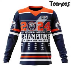 Edmonton Oilers 2024 Western Conference Champions Navy Orange Hoodie