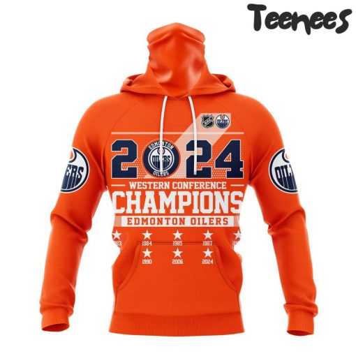 Edmonton Oilers 2024 Western Conference Champions Orange Hoodie