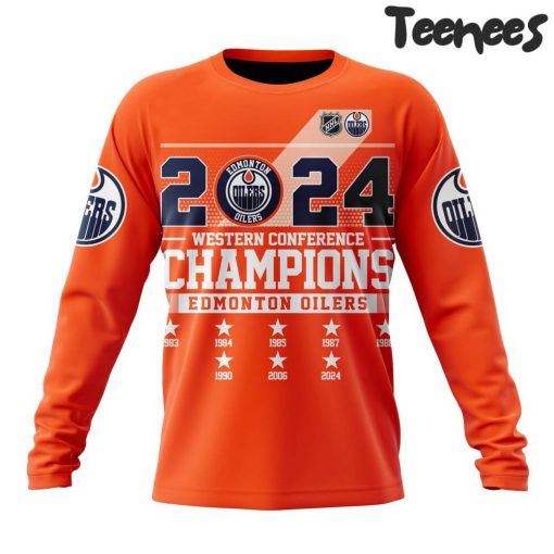 Edmonton Oilers 2024 Western Conference Champions Orange Hoodie