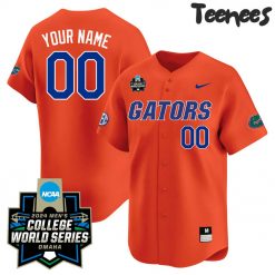 Florida Gators 2024 Men’s College World Series Orange Baseball Jersey