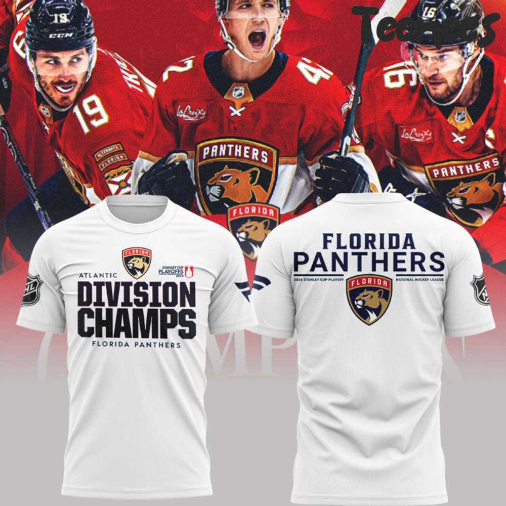 Florida Panthers Division Champs 2024 White T-Shirt