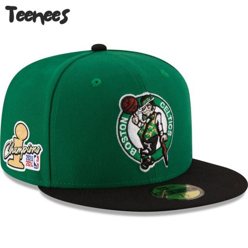 Kelly Green Black Boston Celtics 2024 Finals Champions Side Patch Fitted Hat