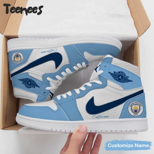 Manchester City Custom Name Air Jordan 1 Shoes