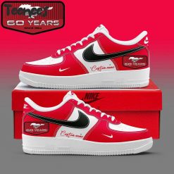 Mustang 60 Years Custom Name Red Air Force 1 Shoes