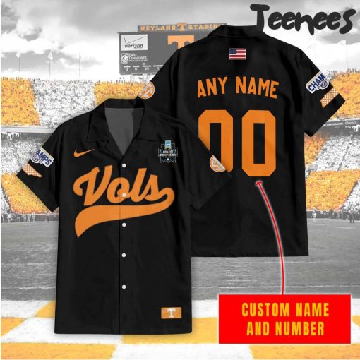 NCAA Tennessee Vollunteers 2024 College World Series Ohama Champions Black Button Shirt