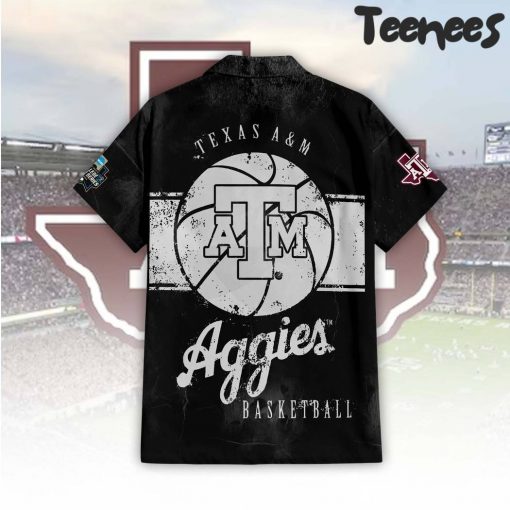 NCAA Texas A&M Aggies Black Basketball Button Shirt