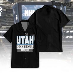 NHL Utah Hockey Club Black Hawaiian Shirt