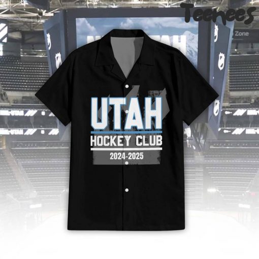 NHL Utah Hockey Club Black Hawaiian Shirt