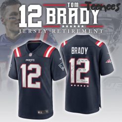 Patriot GOAT Tom Brady White Navy Jersey