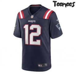 Patriot GOAT Tom Brady White Navy Jersey