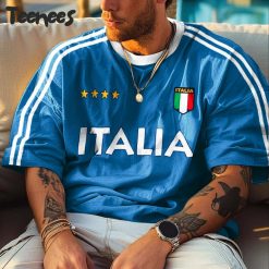 Retro Italian Football Blue T-Shirt