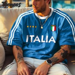 Retro Italian Football Blue T-Shirt