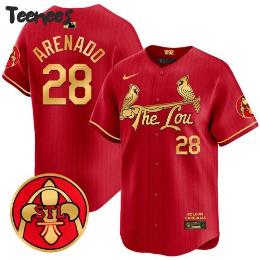 St. Louis Cardinals The Lou 2024 City Connect Red Gold Baseball Jersey