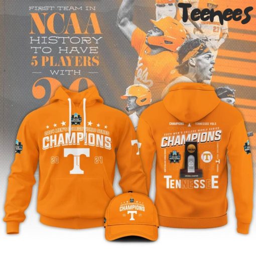 Tennessee Vollunteers 2024 College World Series Ohama Champions Hoodie Pants Cap