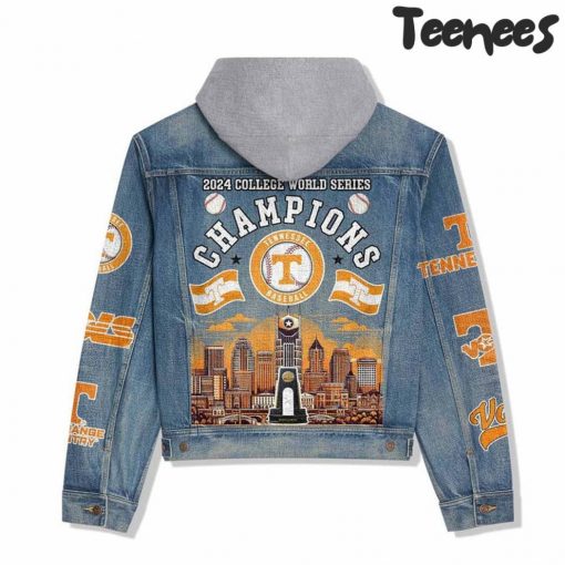 Tennessee Volunteers 2024 College World Champions Hooded Denim Jacket