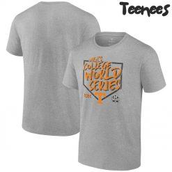 Tennessee Volunteers 2024 NCAA Mens Baseball College World Series Swing Away Heather Gray T-Shirt