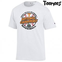 Tennessee Volunteers Champion 2024 NCAA Mens Baseball College World Series Champions White T-Shirt